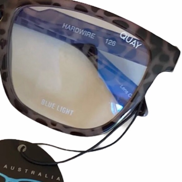 QUAY Hardwire Bluelight Glasses Milky Tortoise Red Frame Bluelight Blocking Lens - Picture 5 of 6